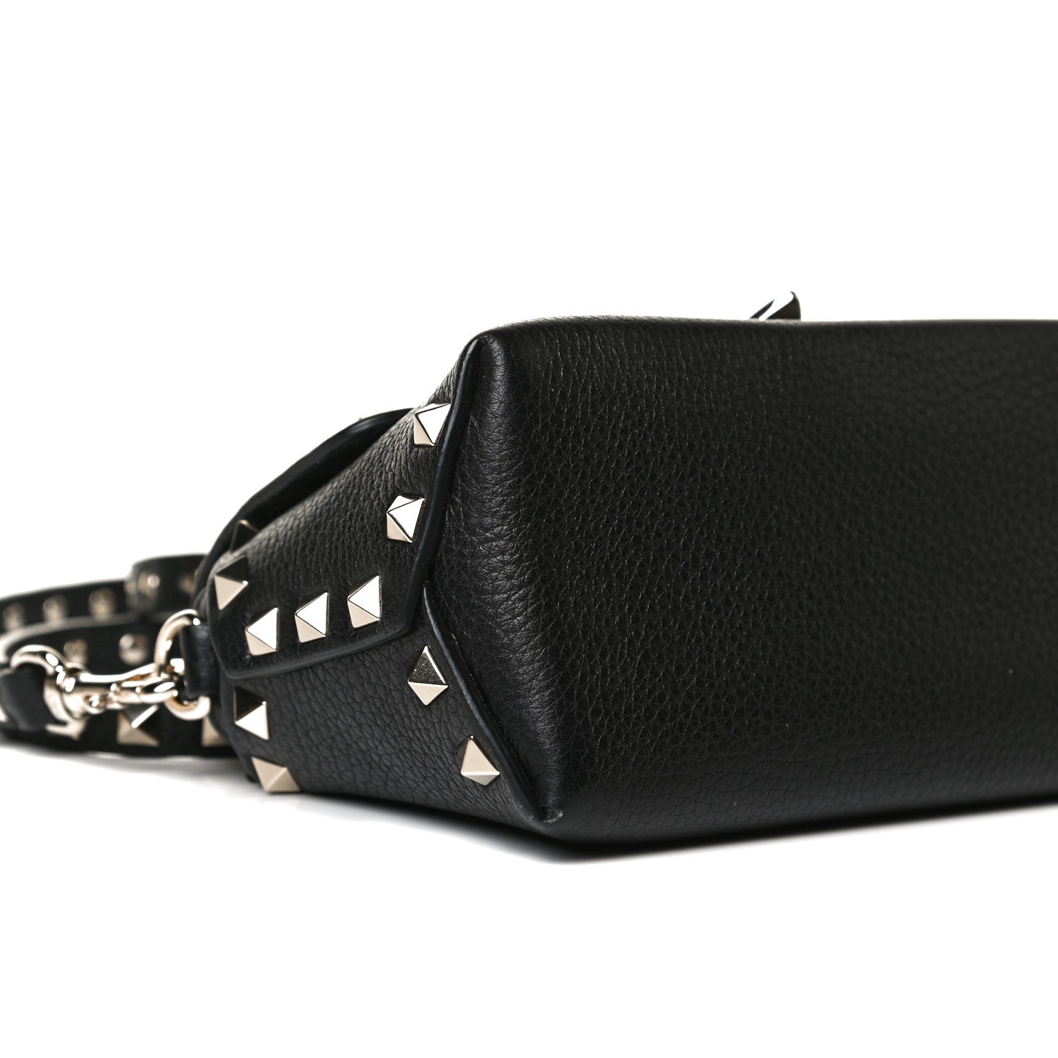 Valentino Garavani Pebbled Calfskin Mini Rockstud Crossbody Bag Black 9 of 12