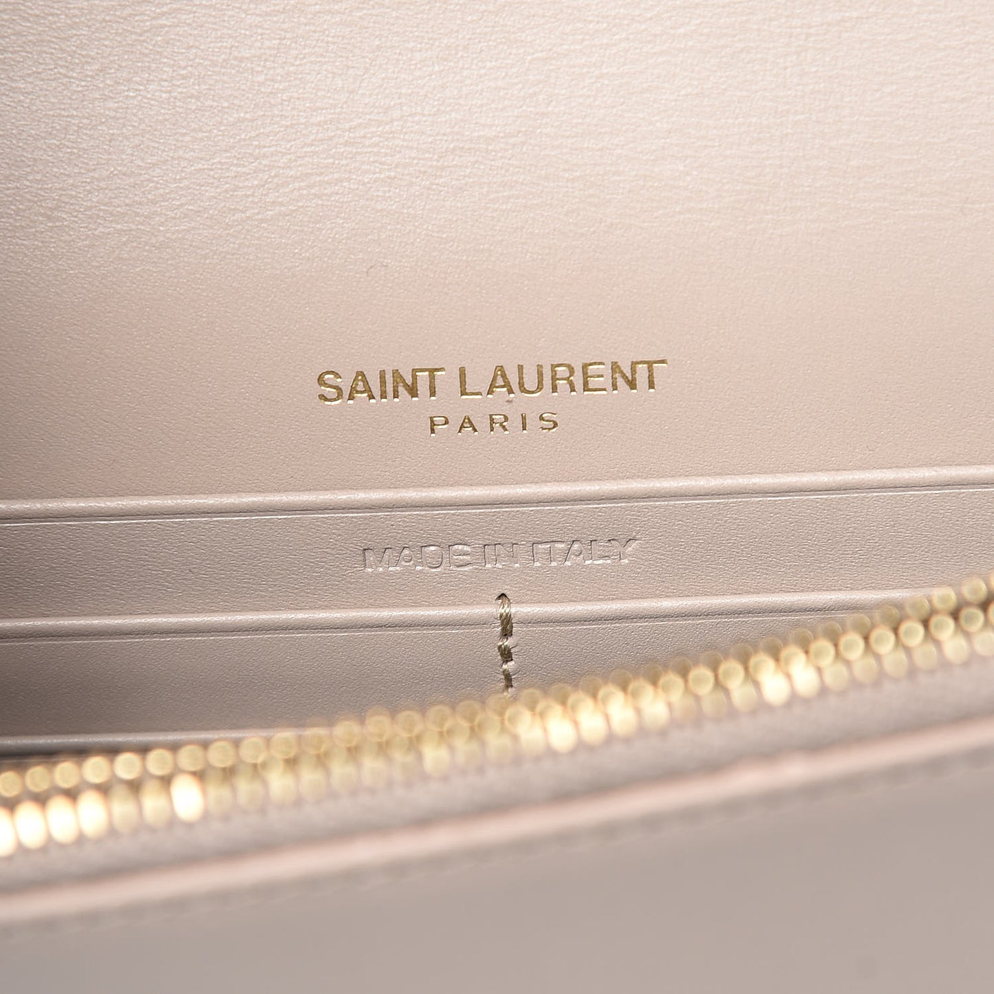 Smooth Calfskin Classic Monogram Kate Tassel Chain Wallet Light Natural