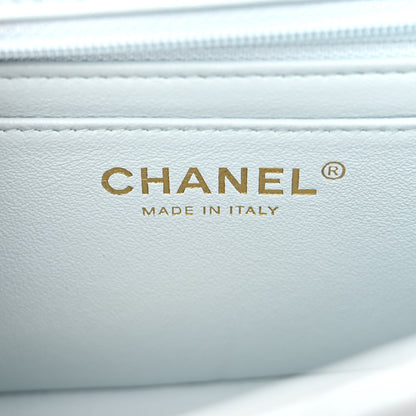 Chanel Lambskin Quilted Mini Top Handle Rectangular Flap Light Blue 6 of 11