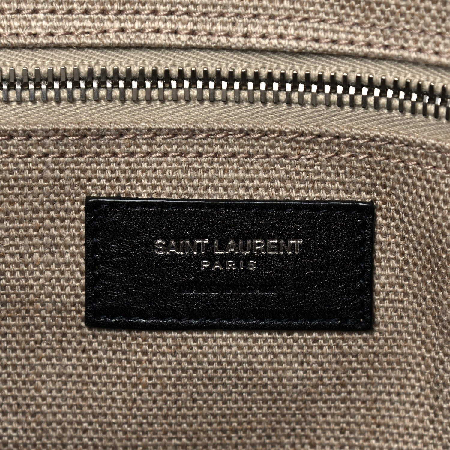 Saint Laurent Linen Calfskin Rive Gauche Tote Optic White 6 of 8