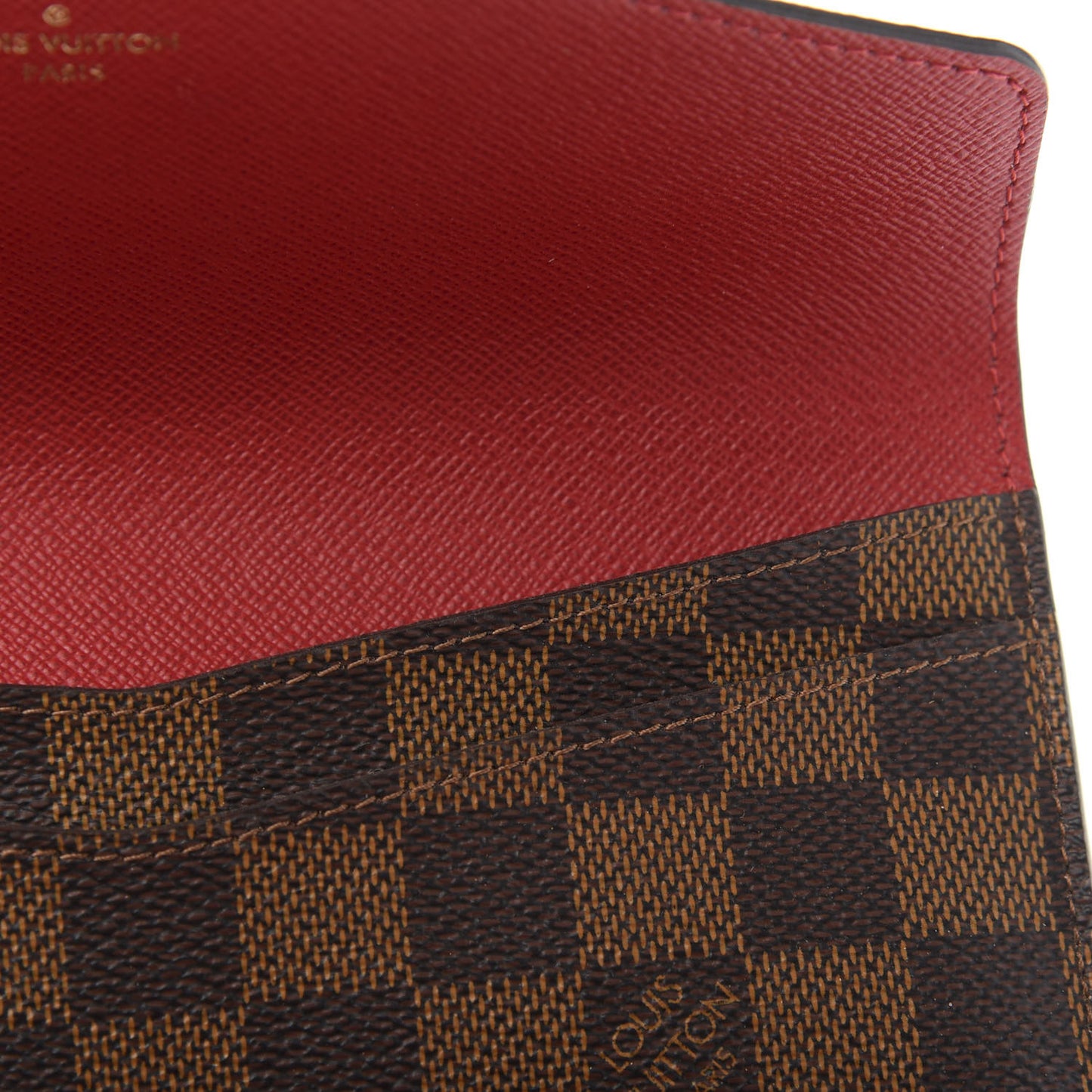 Damier Ebene Josephine Wallet Red