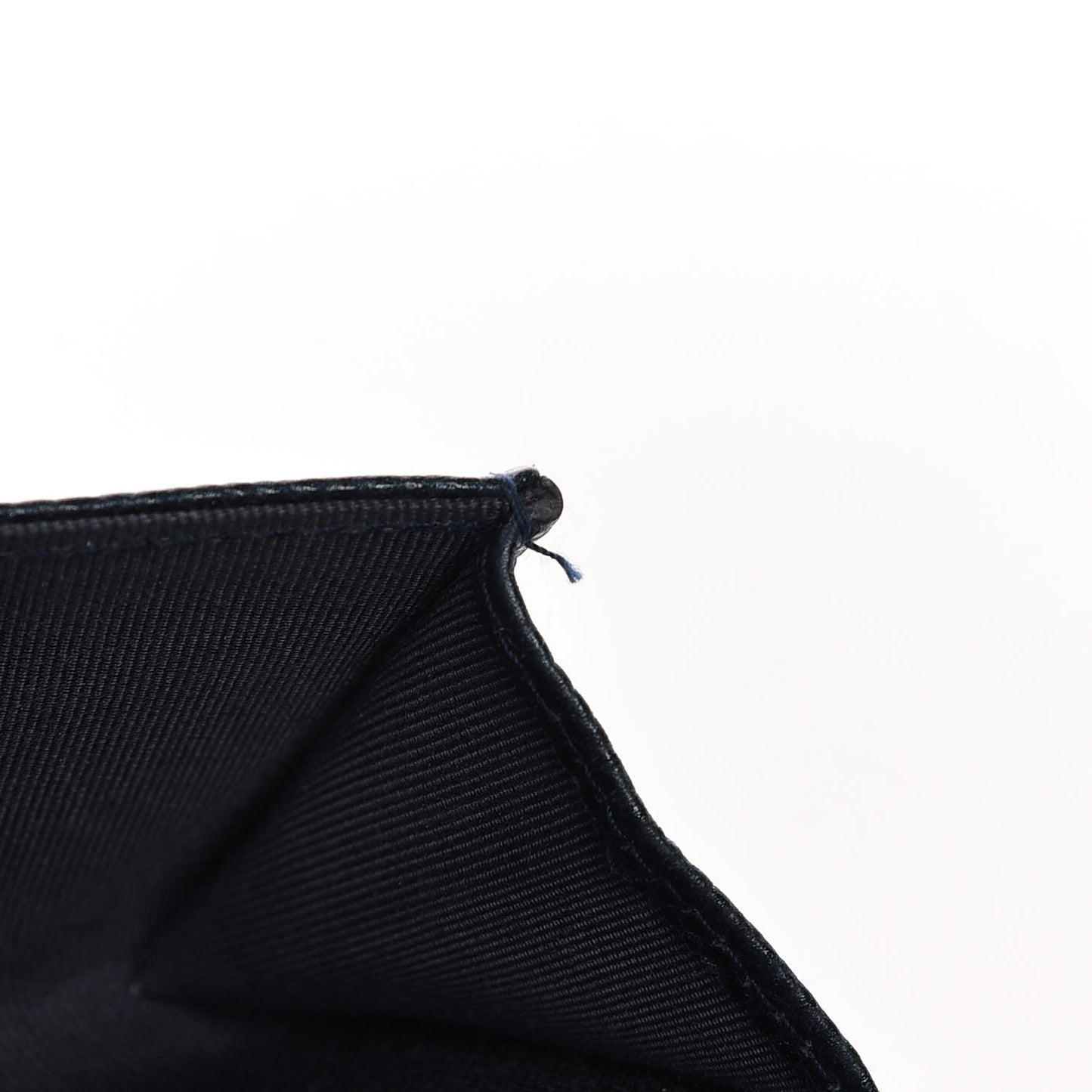 Metallic Caviar Quilted Flap Card Holder Dark Blue