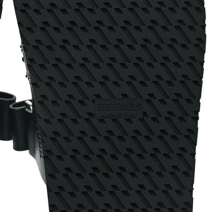 Hermes Calfskin Medor Studded Womens Chypre Sandals 39.5 Black 6 of 8