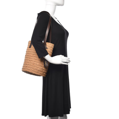Saint Laurent Raffia Calfskin Small Panier Tote Naturale Nut 2 of 13