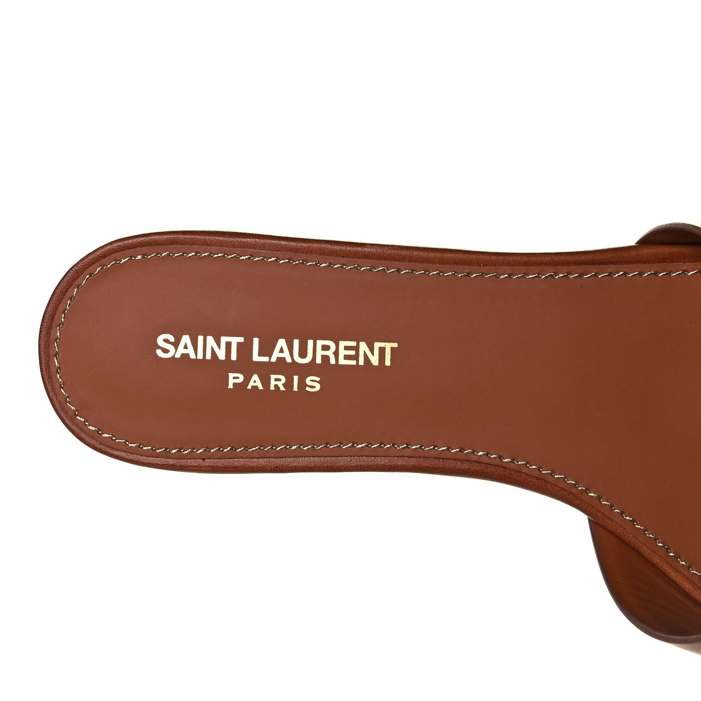 Calfskin Tribute 05 Slide Sandals 39 Amber