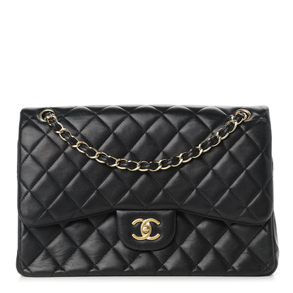 Chanel Lambskin Quilted Jumbo Double Flap Black 1 of 19