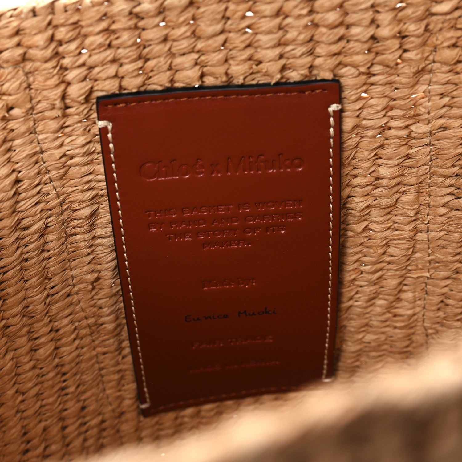 Chloe Raffia Large Woody Tote White 6 of 9