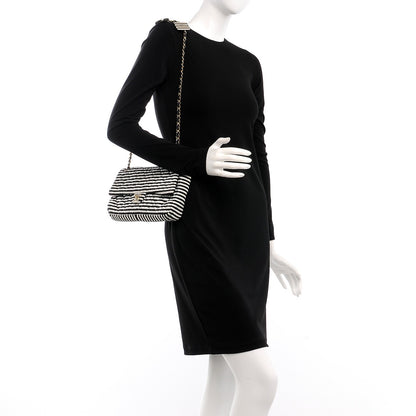 Chanel Velvet Quilted Medium Flap Black White 2 of 9