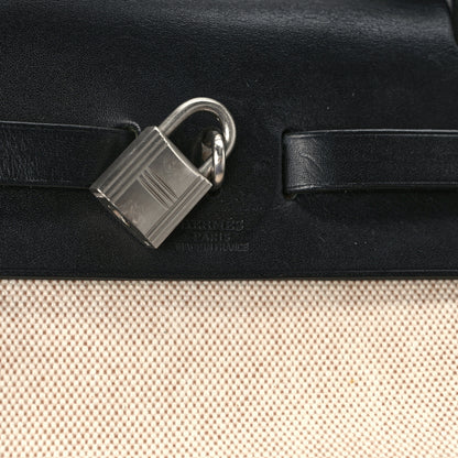 Hermes Toile Vache Calfskin Herbag 30 PM Ficelle Black 10 of 10