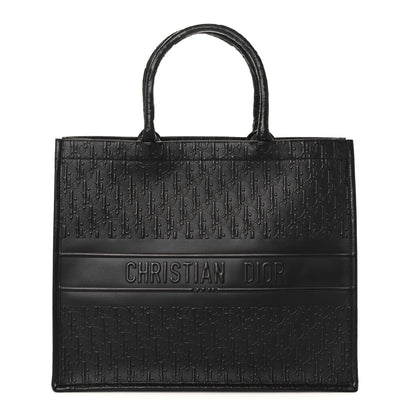 Christian Dior Oblique Calfskin Embossed Book Tote Black 1 of 9