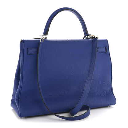 Hermes Togo Kelly Retourne 35 Bleu Electrique 3 of 11