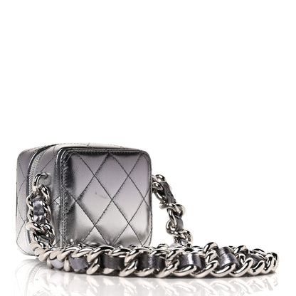 Chanel Gradient Metallic Lambskin Quilted Like A Wallet Clutch With Chain Silver Purple 2 of 8