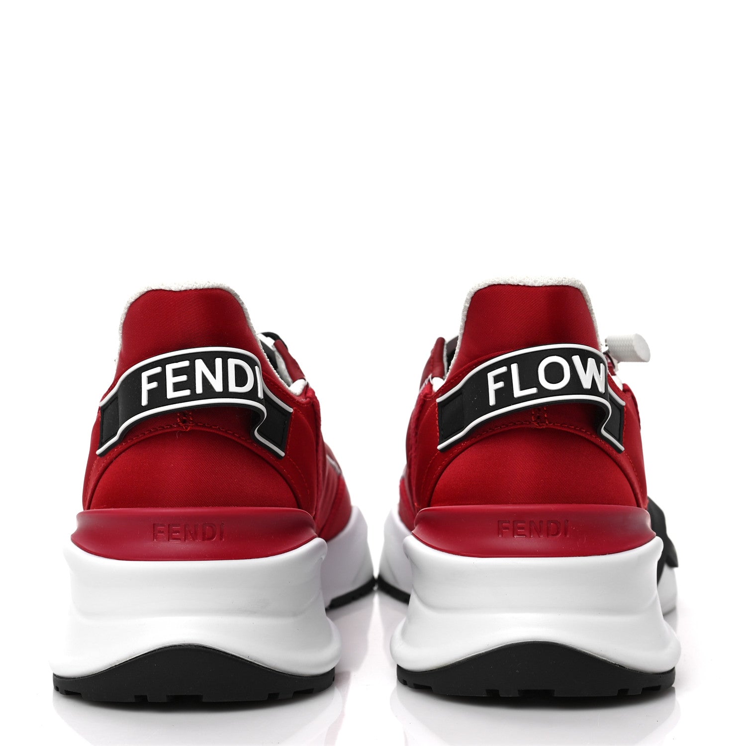 Fendi Nylon Lycra FF Mens Fendi Flow Low Top Sneakers 8 Rosso Tobacco Black 4 of 9
