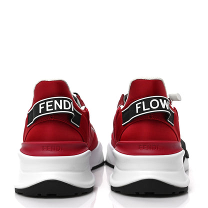 Fendi Nylon Lycra FF Mens Fendi Flow Low Top Sneakers 8 Rosso Tobacco Black 4 of 9