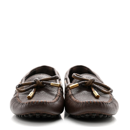 Louis Vuitton Calfskin Mens Arizona Car Shoe Moccasin Loafers 37.5 Brown 2 of 9