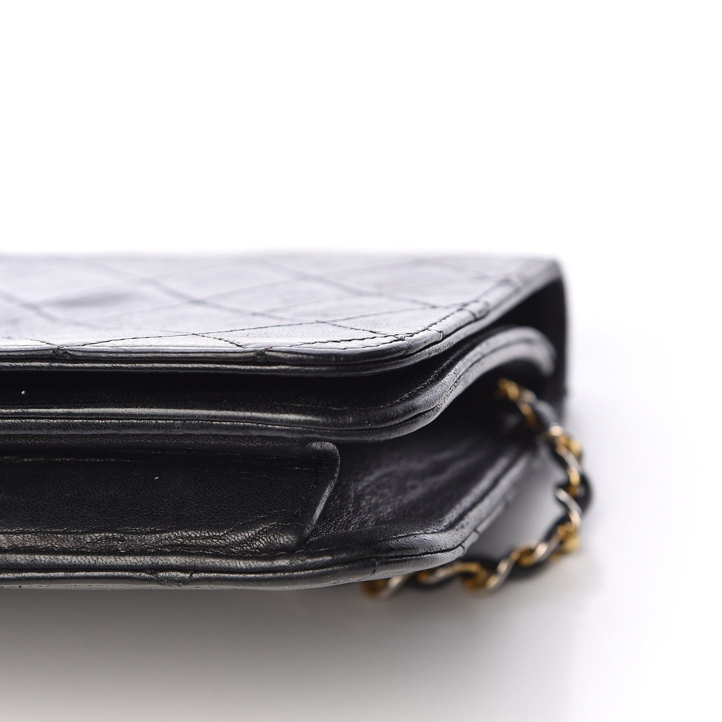 Lambskin Quilted Small Single Flap Black