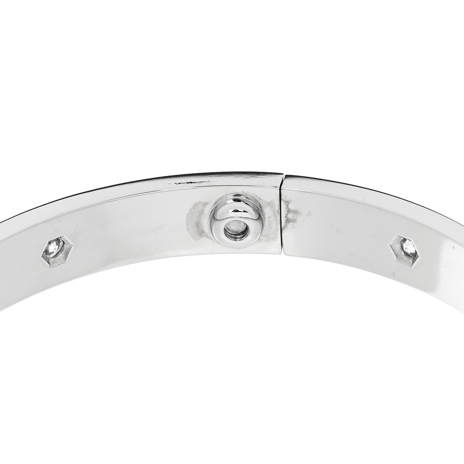Cartier 18K White Gold 10 Diamond LOVE Bracelet 8 of 8