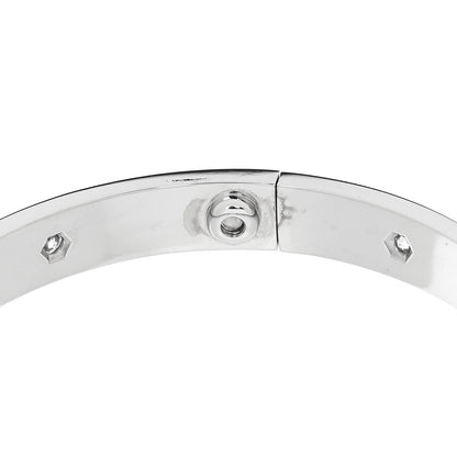 Cartier 18K White Gold 10 Diamond LOVE Bracelet 8 of 8