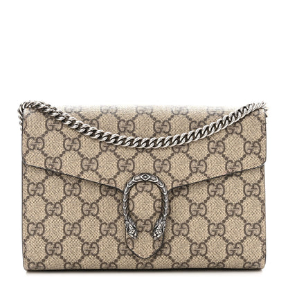 Gucci GG Supreme Monogram Mini Dionysus Chain Wallet Beige Taupe 1 of 9