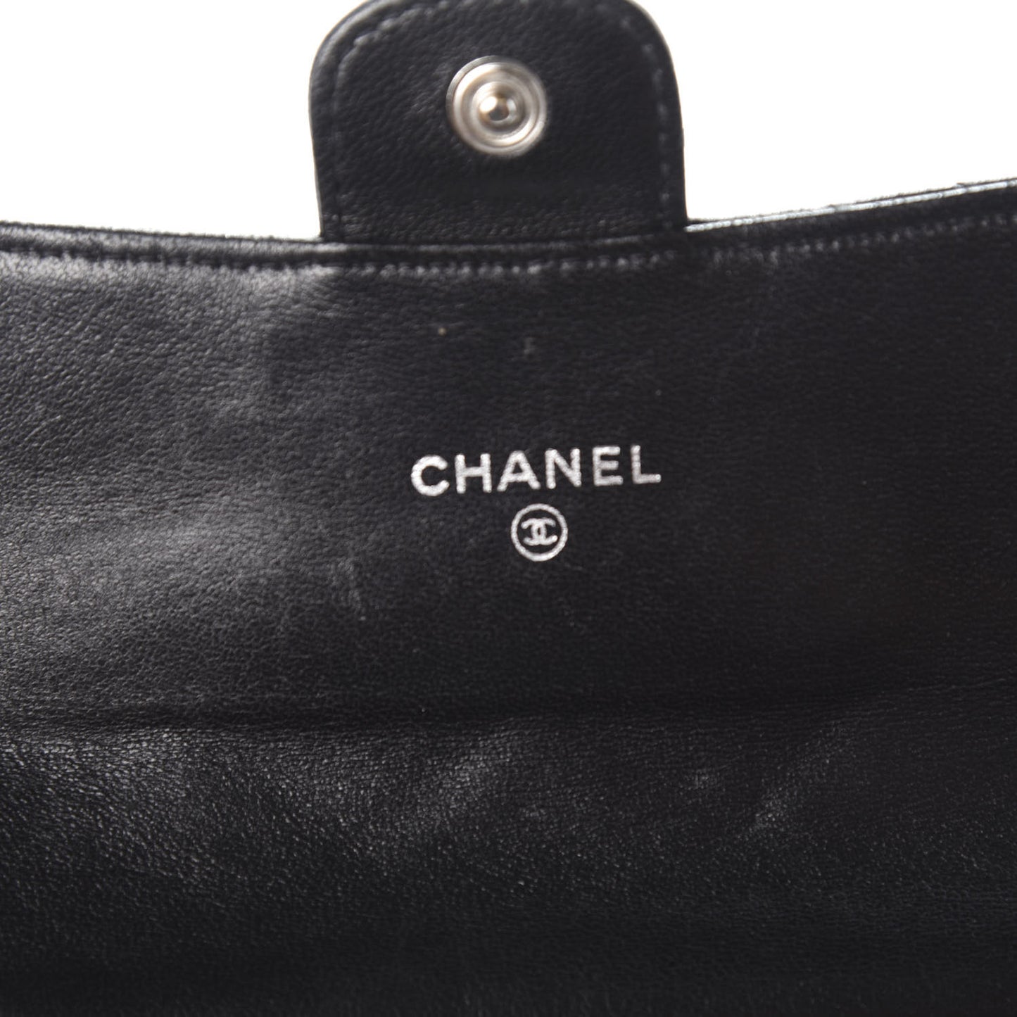 Lambskin Quilted Small Flap Wallet Black