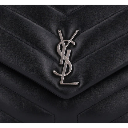 Saint Laurent Calfskin Y Quilted Monogram Small Loulou Chain Satchel Black 9 of 11