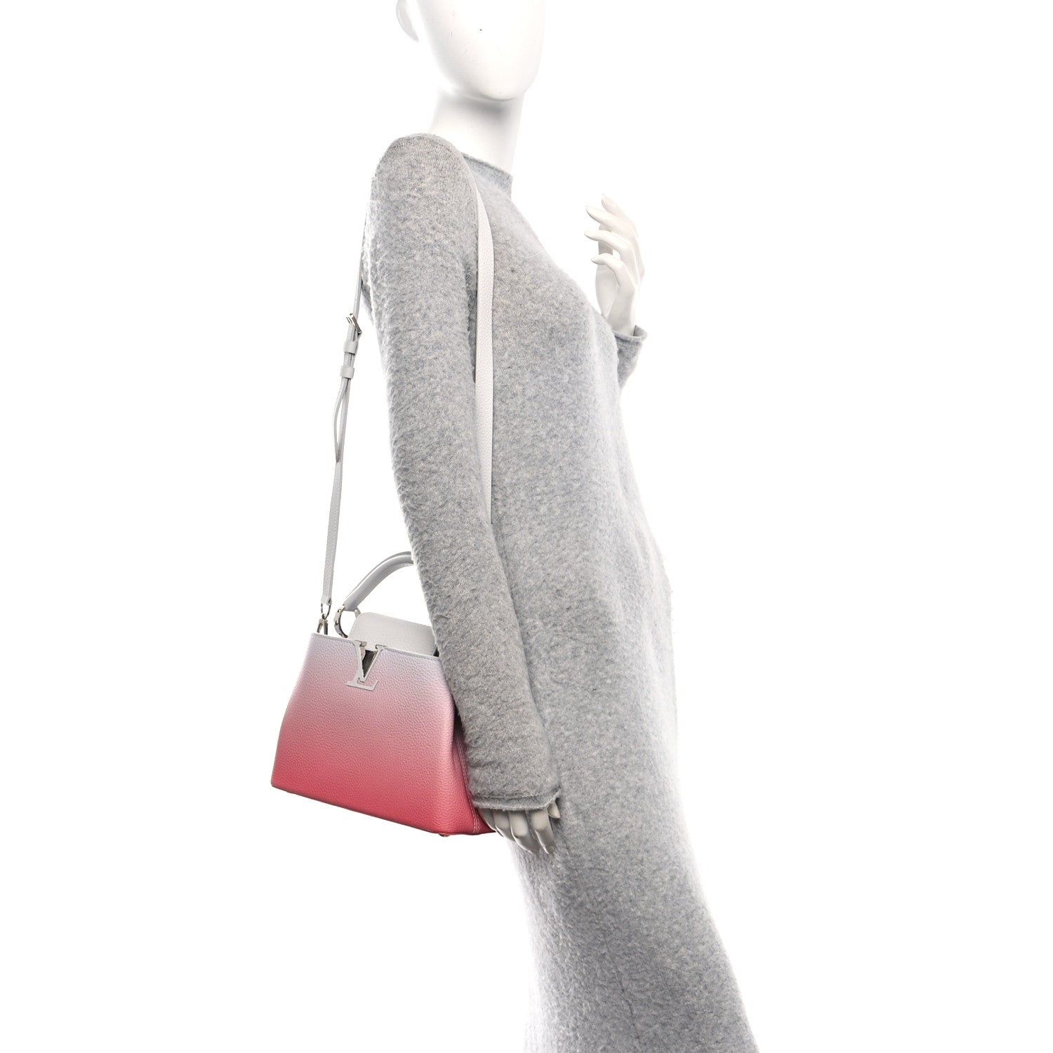 Louis Vuitton Taurillon Gradient Cloudy Capucines BB Corail 2 of 10