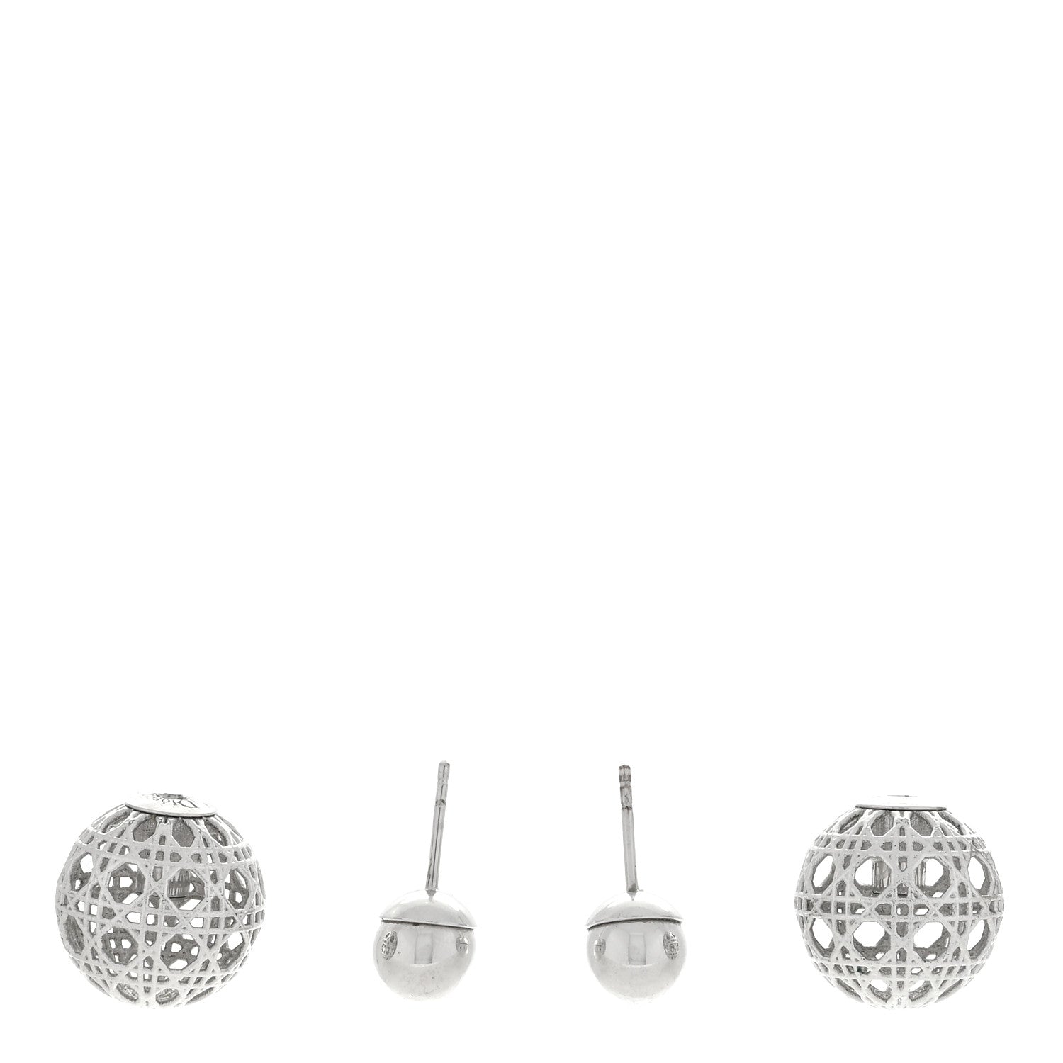 Christian Dior Cannage Mise En Dior Tribal Earrings Silver 3 of 4