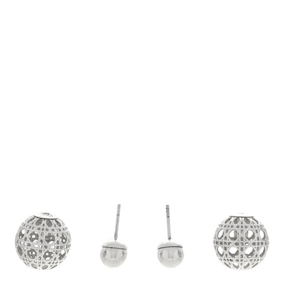 Christian Dior Cannage Mise En Dior Tribal Earrings Silver 3 of 4