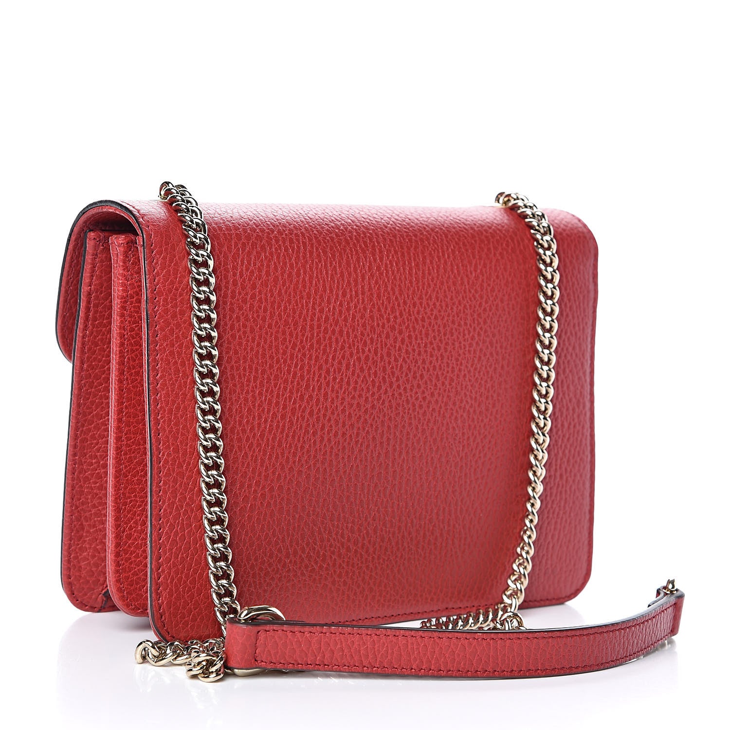 Gucci Dollar Calfskin Small Interlocking G Shoulder Bag Red 3 of 14