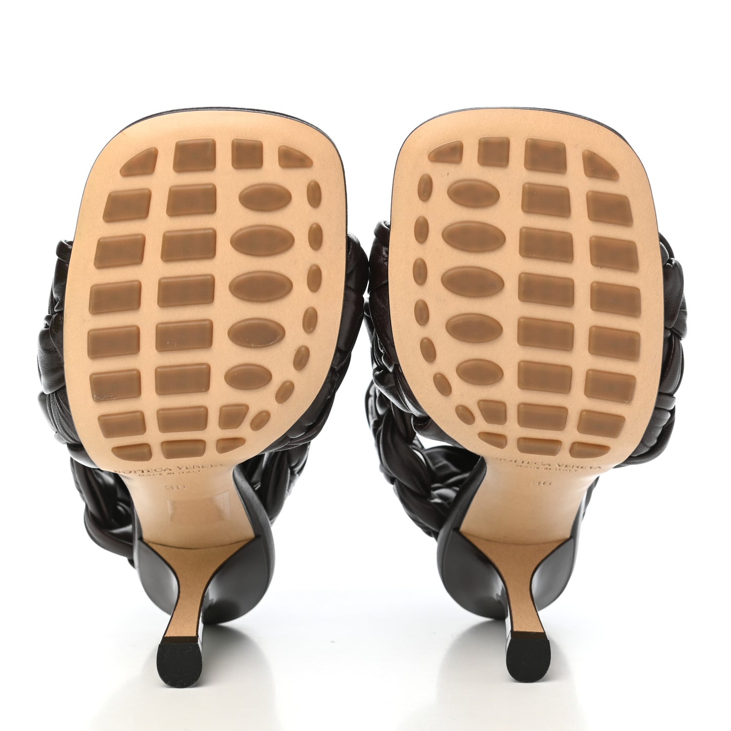 Shiny Nappa Intrecciato The Board Sandals 36 Chocolate