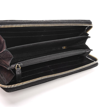 Saint Laurent Patent Y-Mail Zip Around Wallet Black 5 of 10