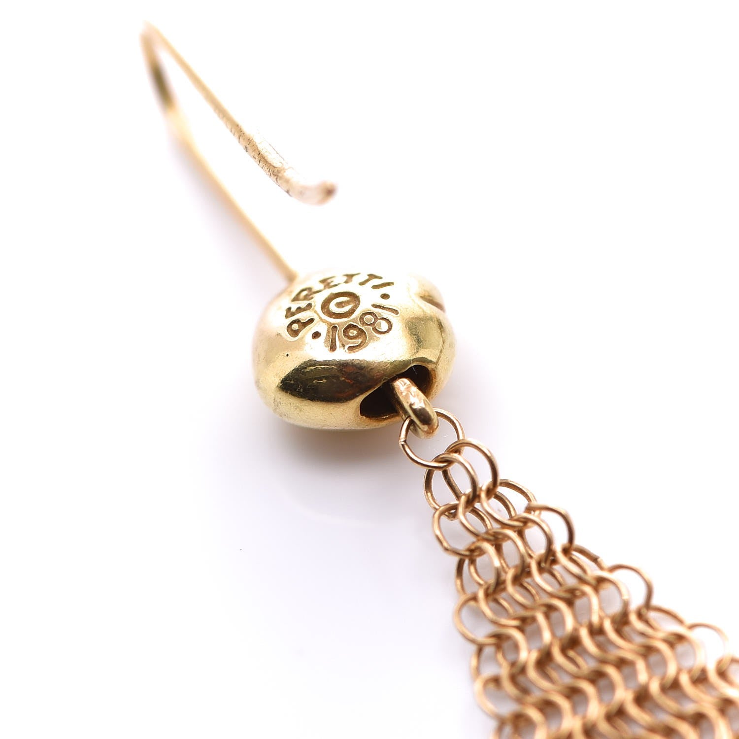 Tiffany 18K Yellow Gold Mini Elsa Peretti Mesh Earrings 3 of 3