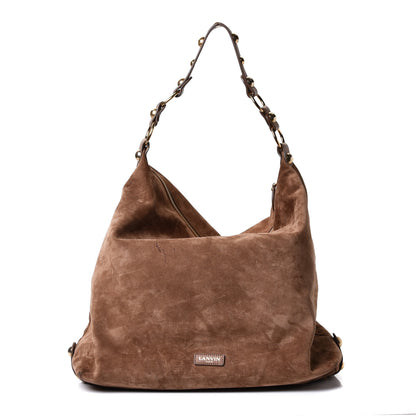 Lanvin Suede Studded Hobo Taupe 1 of 14