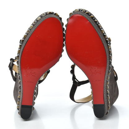 Christian Louboutin Suede Pyraclou 120 Wedge Sandals 41 Testa 5 of 8
