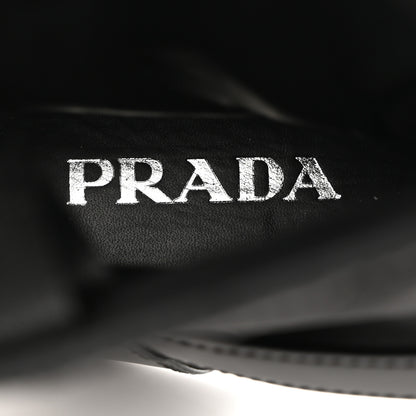 Prada Spazzolato Re-Nylon Metal Triangle Logo Buckled 50mm Biker Boots 36.5 Black 6 of 9