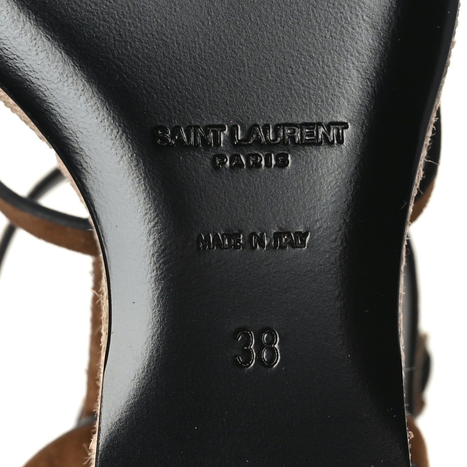 Saint Laurent Suede Cassandra Espadrille Wedges 38 Brown 7 of 7
