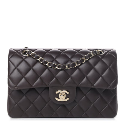 Chanel Lambskin Quilted Small Double Flap Dark Brown 1 of 8