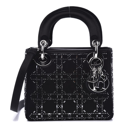 Christian Dior Satin Crystal Cannage Mini Lady Dior Black 1 of 10
