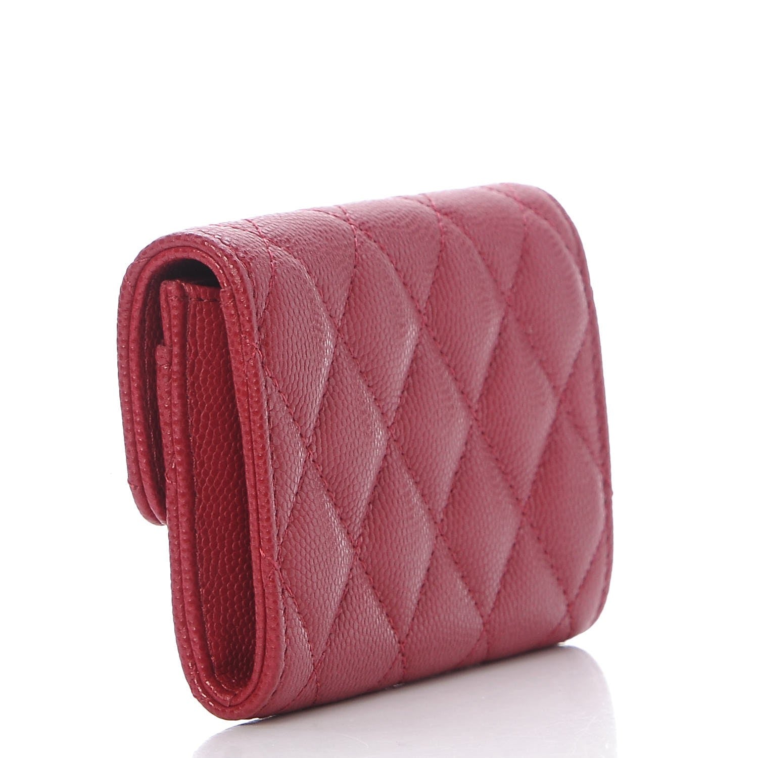 Chanel Caviar Quilted Card Holder Dark Pink 3 of 9