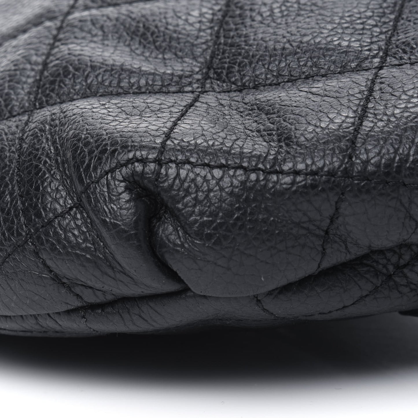 Grained Calfskin Quilted Waist Belt Bag Black
