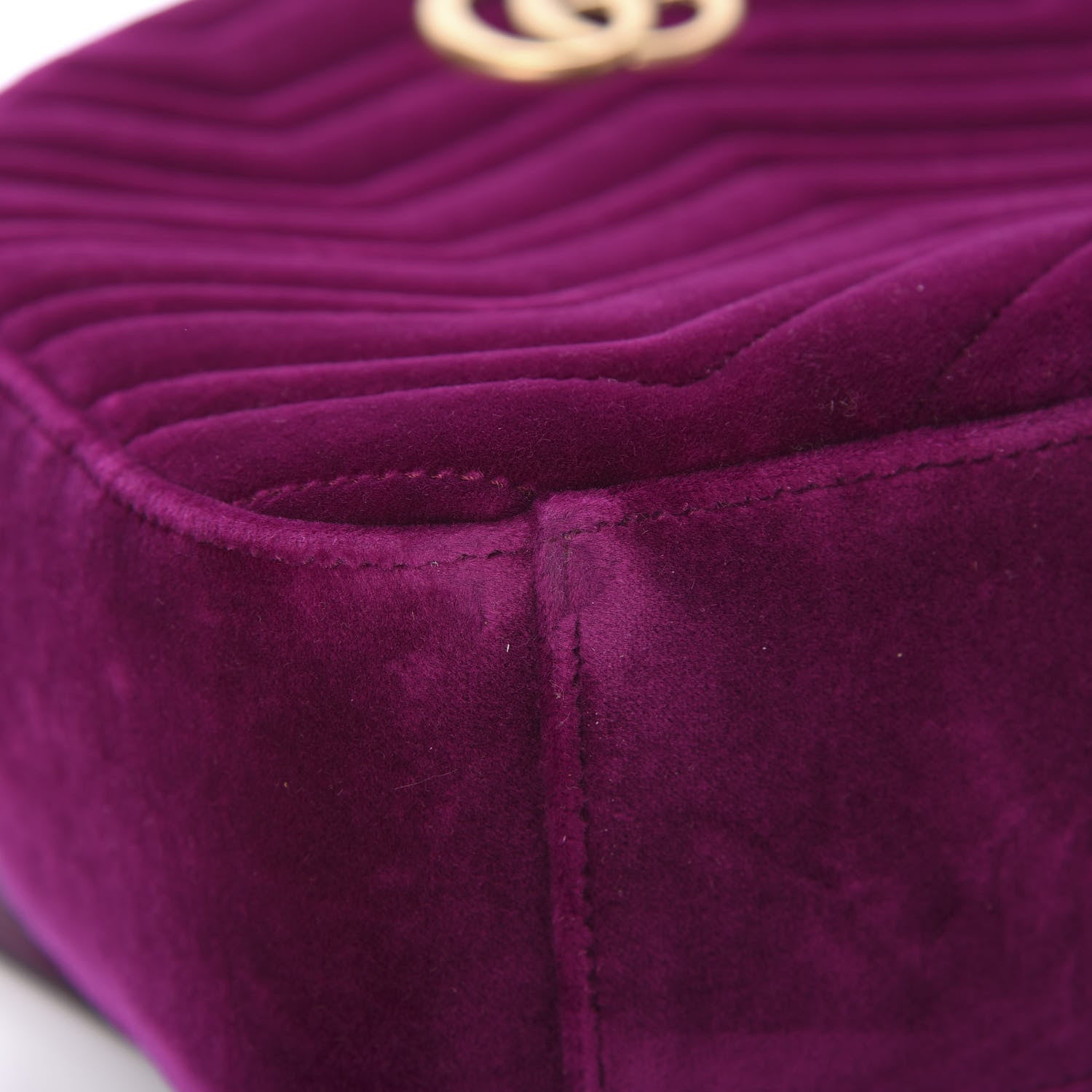 Gucci Velvet Matelasse GG Marmont Dome Backpack Fuchsia Violet Cyclamen 11 of 11