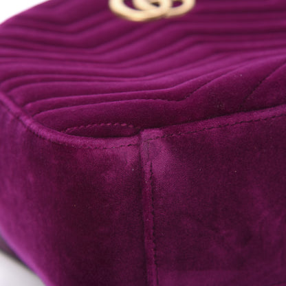 Gucci Velvet Matelasse GG Marmont Dome Backpack Fuchsia Violet Cyclamen 11 of 11