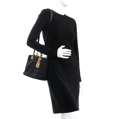 Christian Dior Nylon Cannage Medium Lady Dior Black 2 of 10