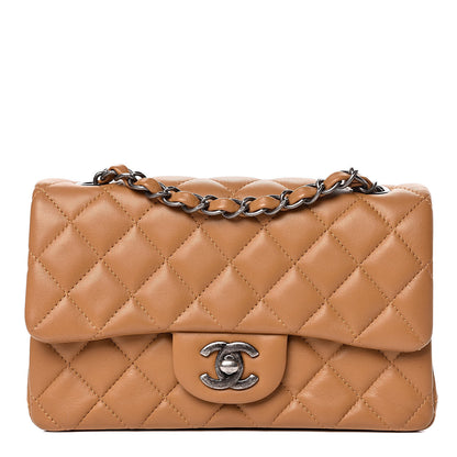 Chanel Lambskin Quilted Mini Rectangular Flap Camel 1 of 12