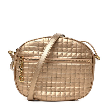 Celine Laminated Calfskin Quilted Medium C Charm Bag Gold 1 of 8