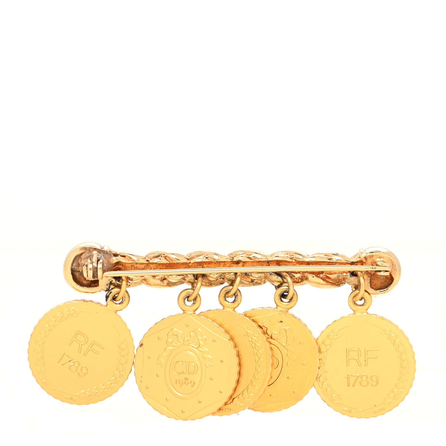 Christian Dior Metal Bicentennial Coin Brooch 2 of 3