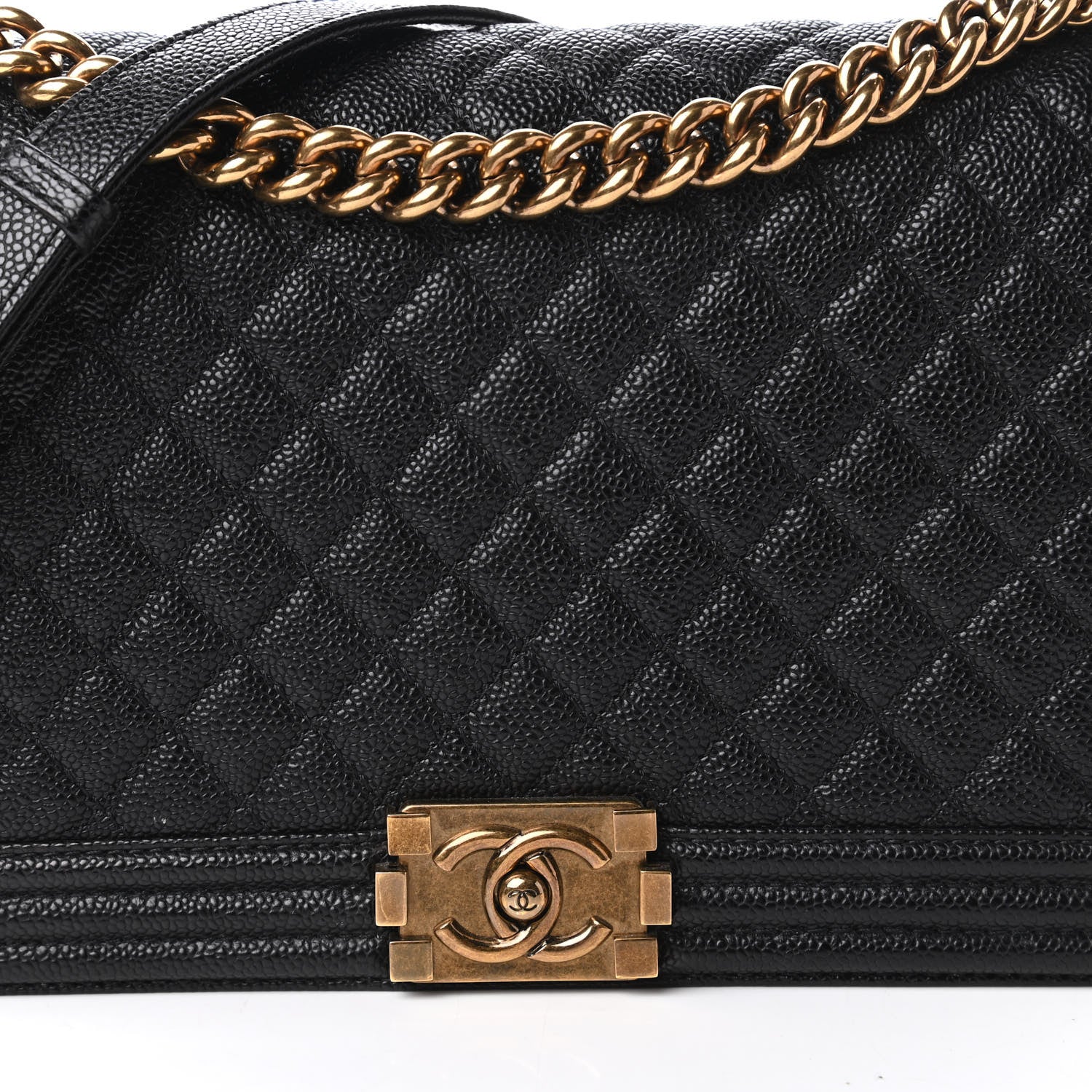 Chanel Caviar Quilted New Medium Boy Flap Black 11 of 13