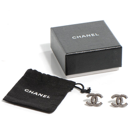 Chanel CC Logo Earrings Silver 5 of 5