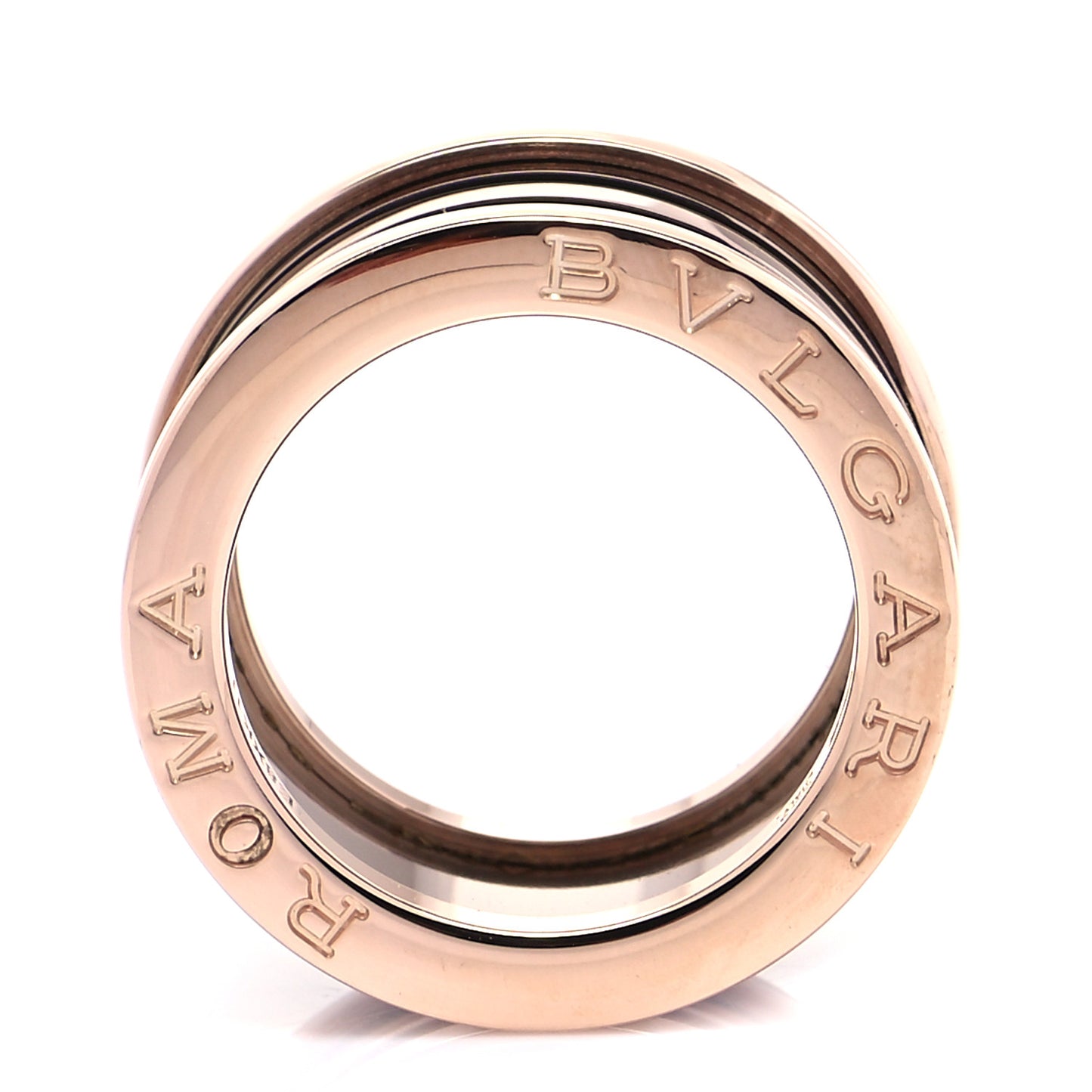 18K Rose Gold Bronze Cermet Roma B.Zero1 Four-Band Ring 51 5.75