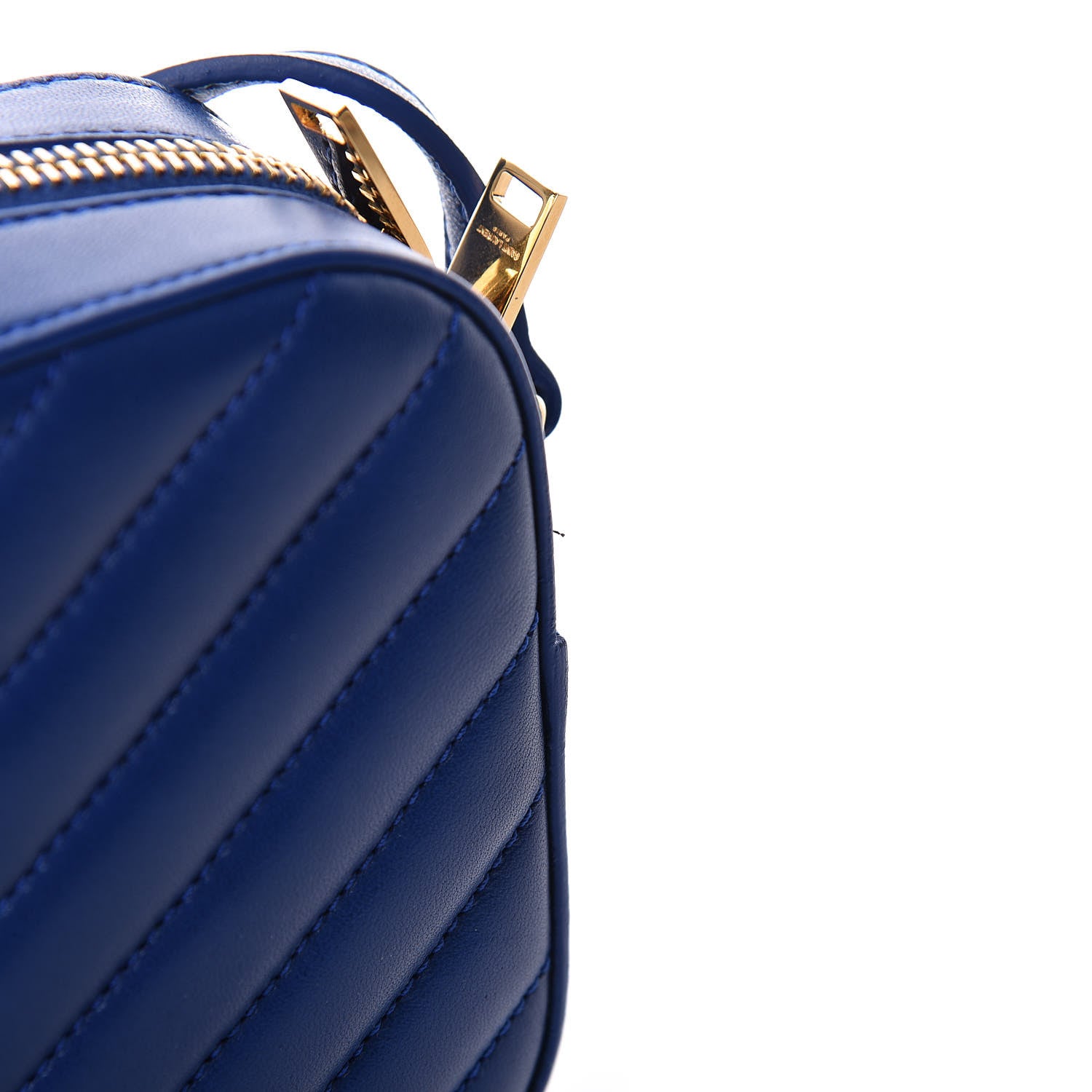 Saint Laurent Lambskin Chevron Small Classic Monogram Camera Bag Blue Majorelle 9 of 11